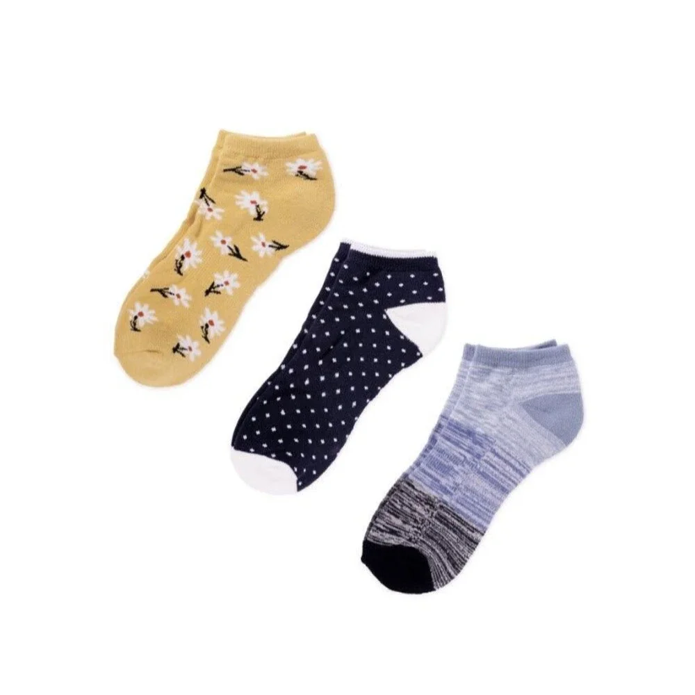 Muk Luks Womens Cushioned Ankle Socks (3 Pairs)